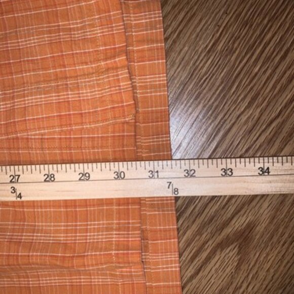 Columbia Mens Orange Short Sleeve Button Up Large Casual Shirt With Logo Pocket - Picture 6 of 7